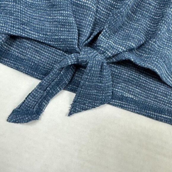 Aeropostale Blue Long Sleeve Cropped Tie Waist Jersey, M - Picture 6 of 8